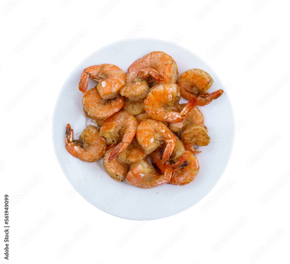 To prepare for another meal, shrimp with shells are stir-fried. The