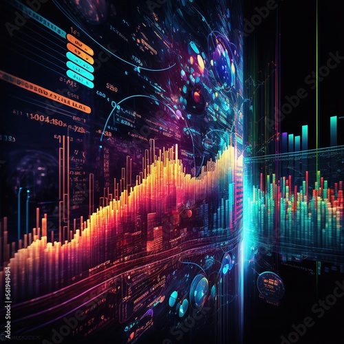 Wallpaper Mural Graph, investment, stock exchange, stocks, money, growth planning charts, opportunity, business challenge and strategy, profit target, generated by ai Torontodigital.ca