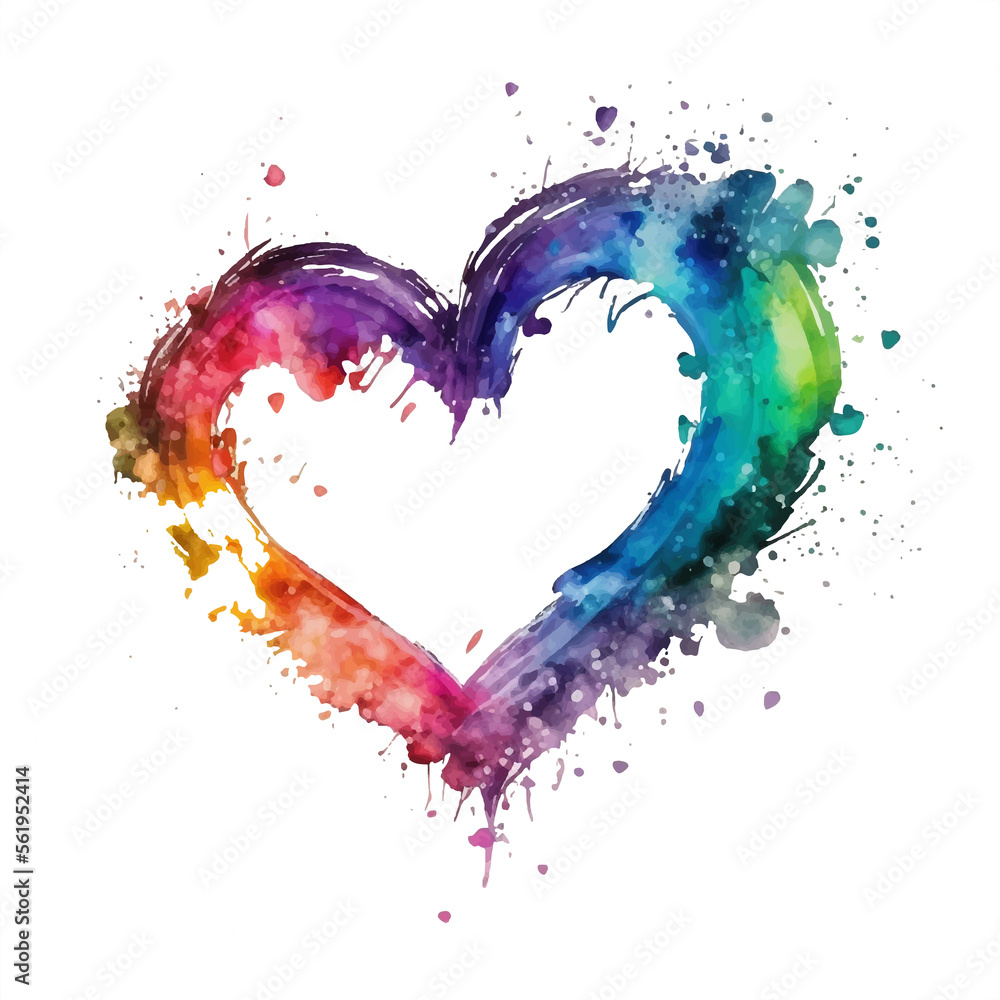 rainbow heart transparent background