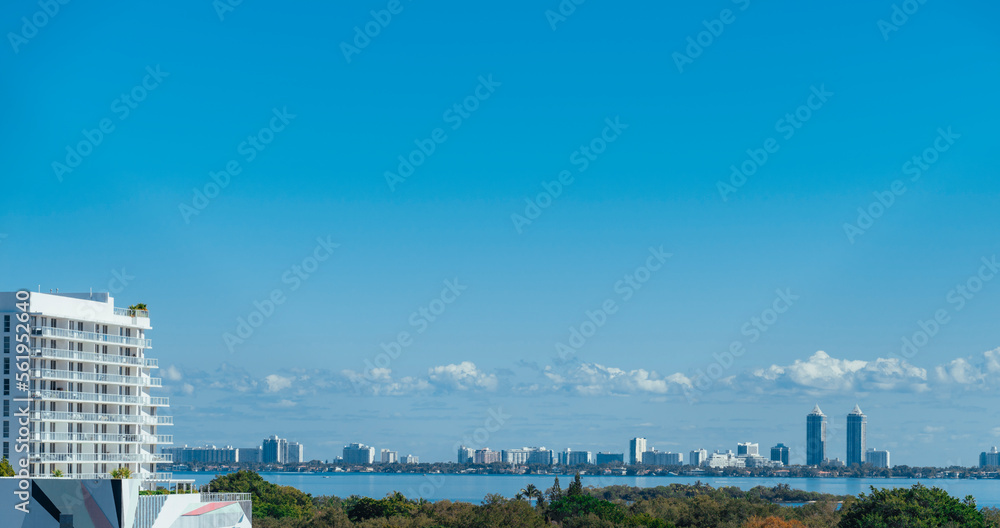 city skyline with clouds landscape miami 