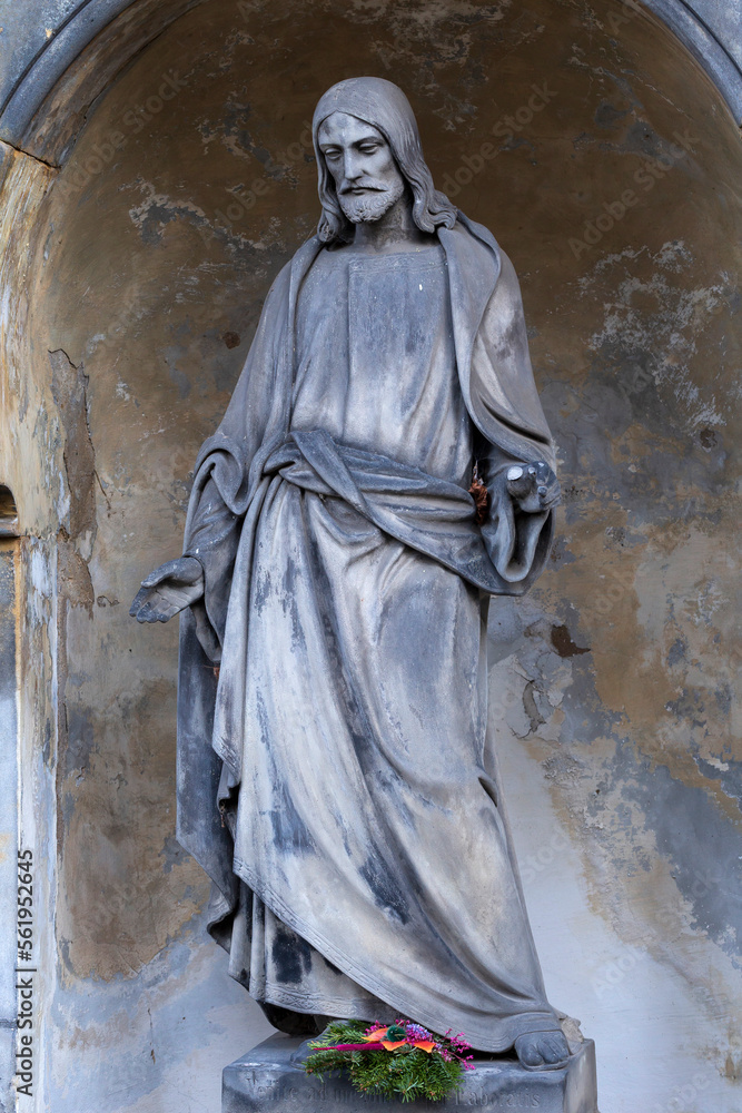 Historic Statue on the mystery old Prague Cemetery, Czech Republic Historic Statue on the mystery old Prague Cemetery, Czech Republic