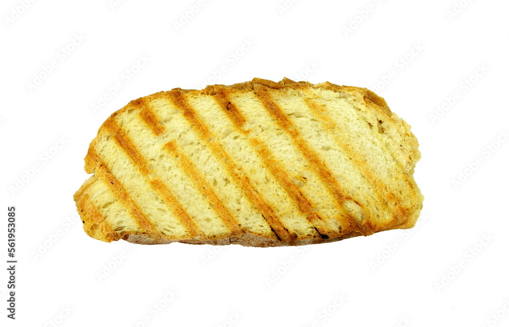 White bread toast. Isolated on white background. Toasted sandwich with grill marks from above. toasted bread White bread toast. Isolated on white background. Toasted sandwich with grill marks from above. toasted bread