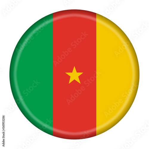 Free Download Cameroon button flag 3d illustration with clipping path - GFXLoad