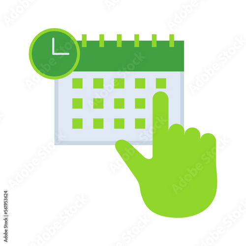 Schedule planing business management icon with green outline style. plane, schedule, sign, symbol, airplane, business, travel. Vector Illustration
