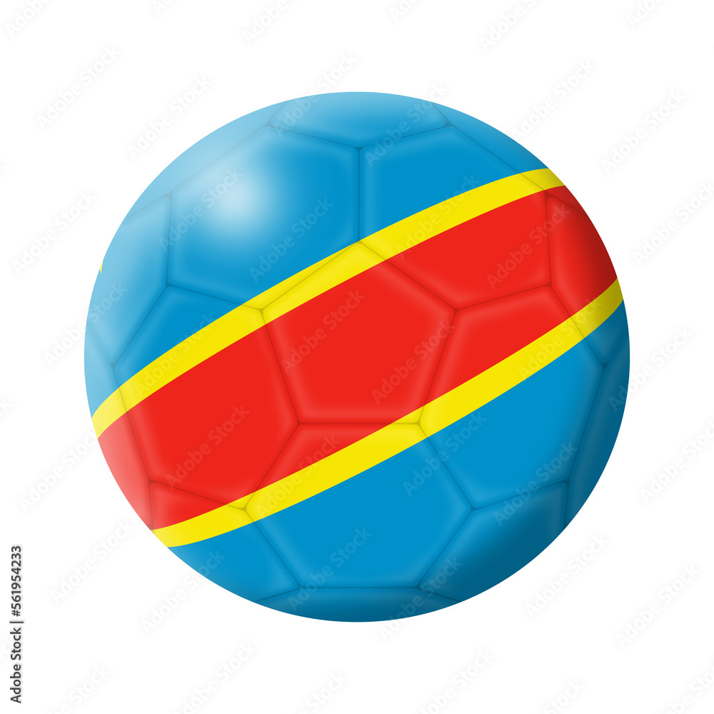 Democratic Republic of Congo soccer ball football with clipping path
