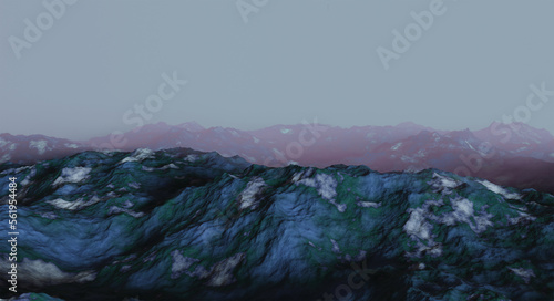 Space landscape, 3d rendering, 3d illustration