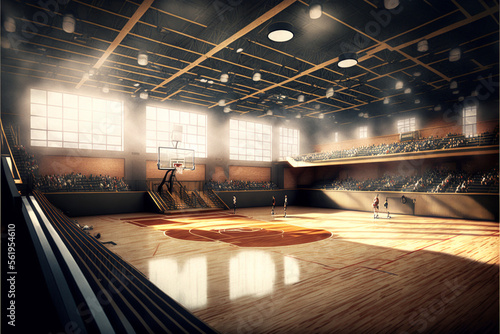 Polideportivo baloncesto - Generative AI photo