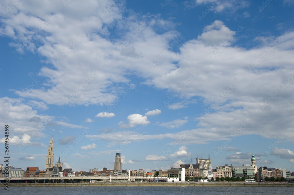 Downtown Antwerp skyline taken from across the Schelde river Downtown Antwerp skyline taken from across the Schelde river