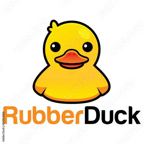 Rubber duck logo flat design logo illustration. vector logo template isolated on white background