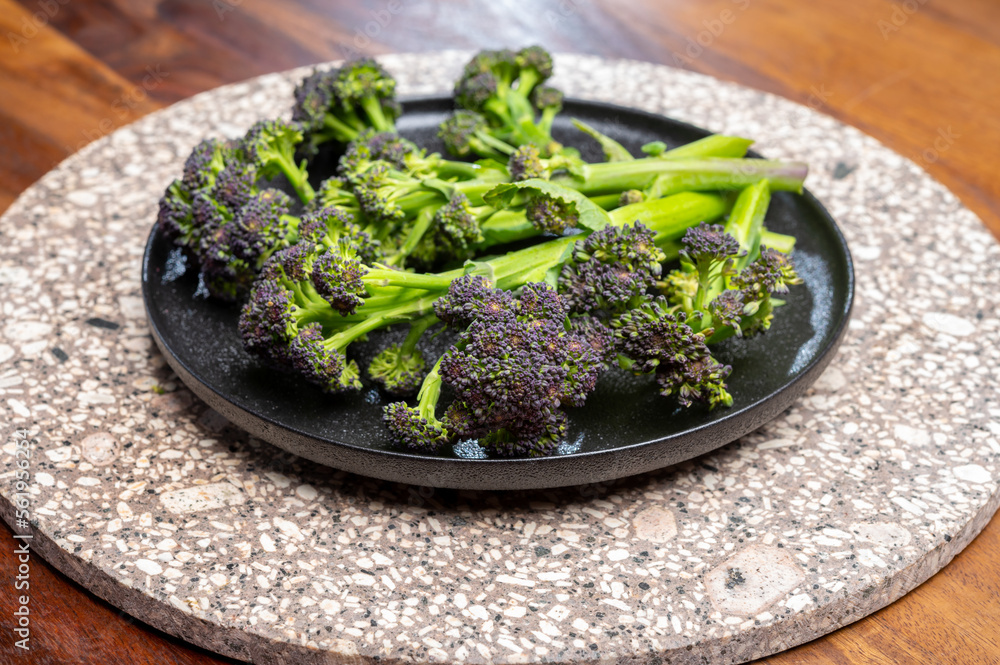 Dark green stems of bimi asparagus broccoli vegetables Dark green stems of bimi asparagus broccoli vegetables