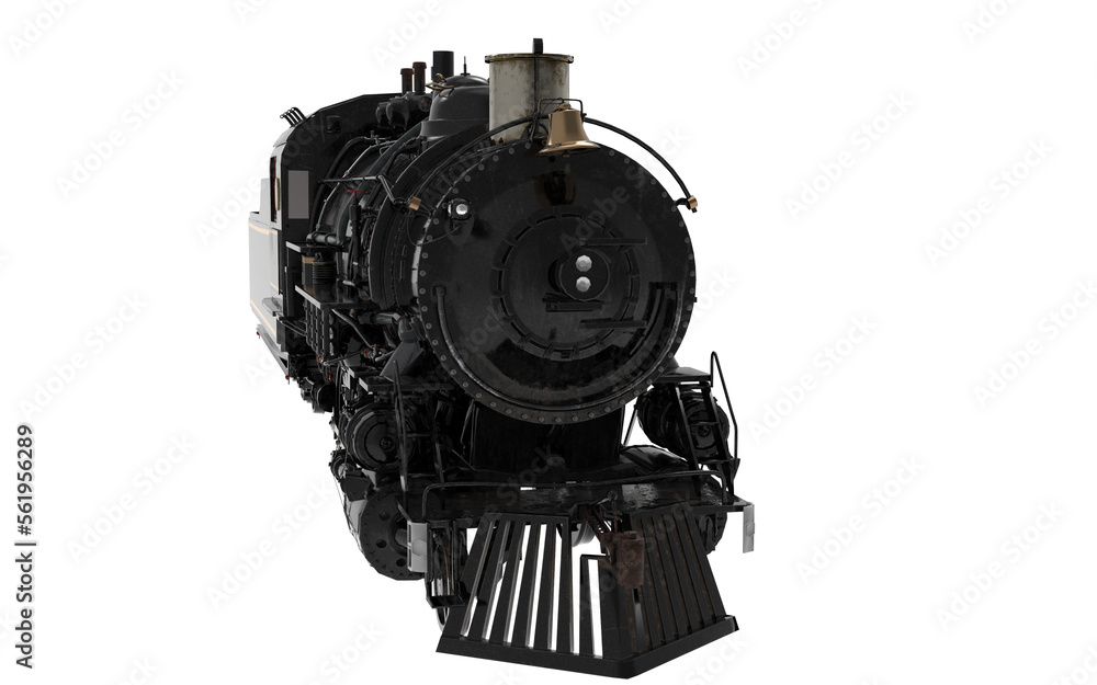 classic black cinematographic locomotive train on white background classic black cinematographic locomotive train on white background