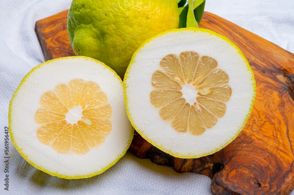 Lemon citron cedrate or Citrus medica, large fragrant citrus fruit with