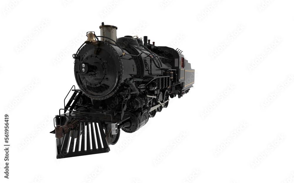 classic black cinematographic locomotive train on white background classic black cinematographic locomotive train on white background