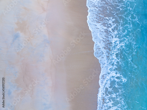 Sea surface aerial view,Bird eye view photo of waves and water surface texture,Turquoise sea sand background, Beautiful nature Amazing view sea background