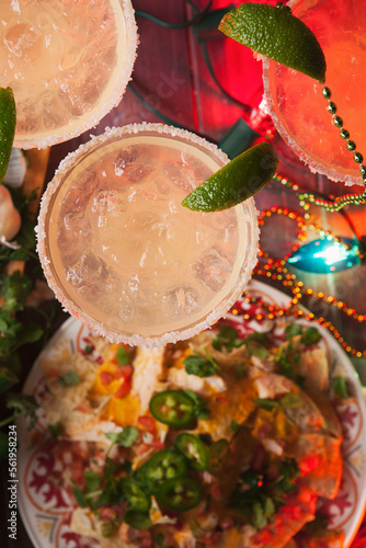 Cinco: Refreshing Margarita With Nachos At Party
