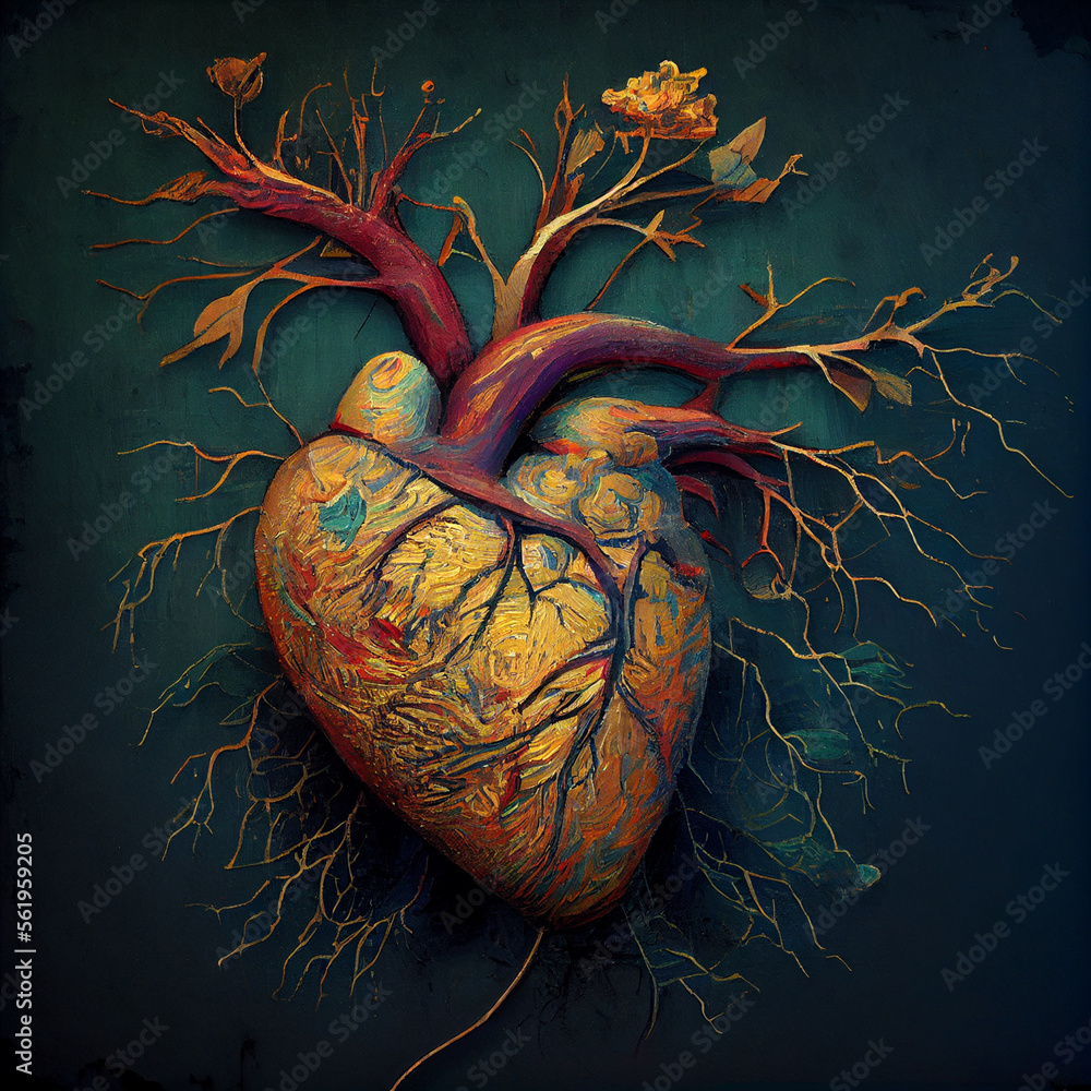 Abstract real heart realistic heart shape love illustration 3d ...