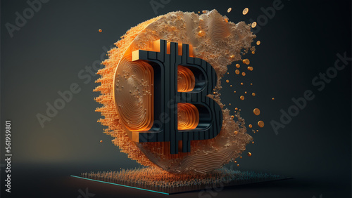 Bitcoin icon, high quality, Generative AI