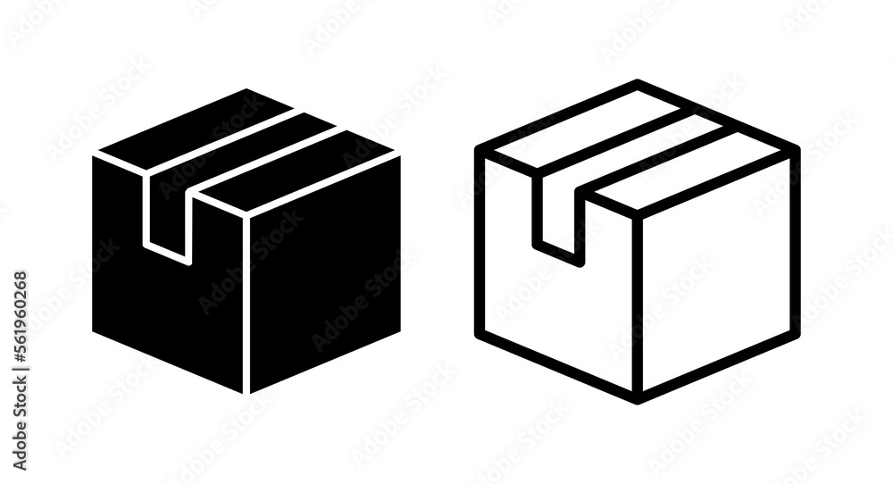 Box icon vector illustration. box sign and symbol, parcel, package Box icon vector illustration. box sign and symbol, parcel, package