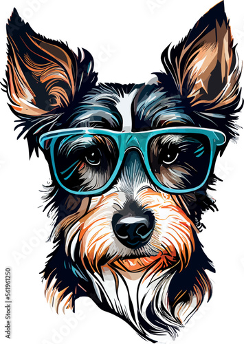 illustration of a dog with a sunglasses