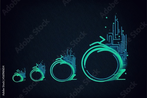 Agile loops, abstract, artful, methodology, scrum, approach to project management created with generative ai technology