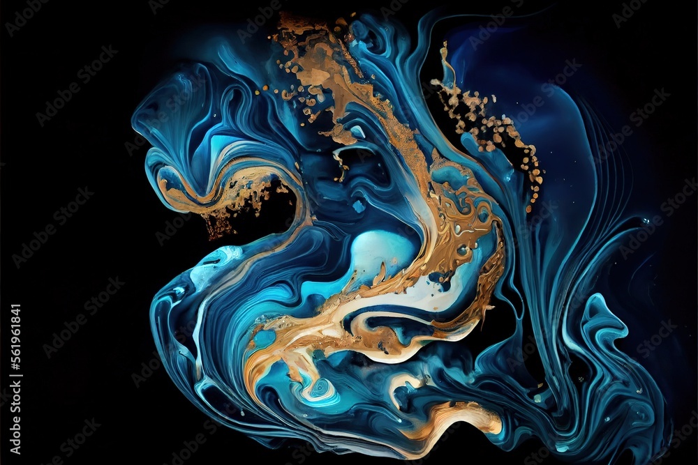 Luxury abstract fluid art painting in alcohol ink technique with Generative AI