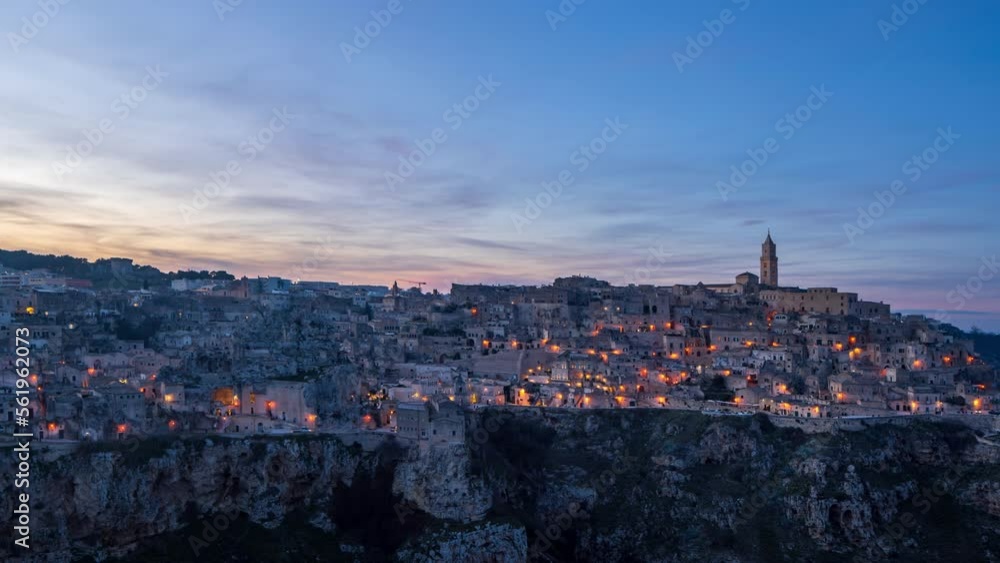 Matera - Day to Night Time Lapse Matera - Day to Night Time Lapse