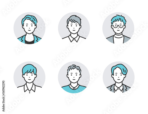 シンプルタッチのオフィスカジュアルの人物アバター