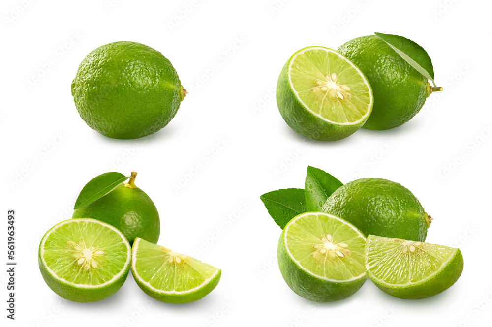  Set of lime isolated on white