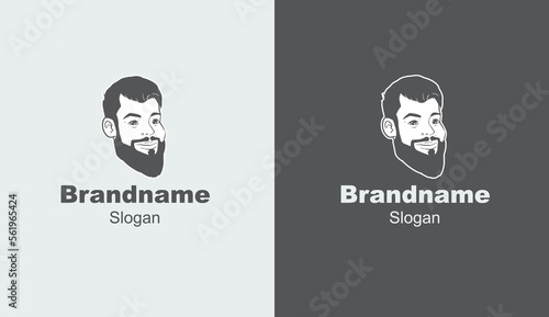 Free Download Beard man logo in cartoon style icon - GFXLoad