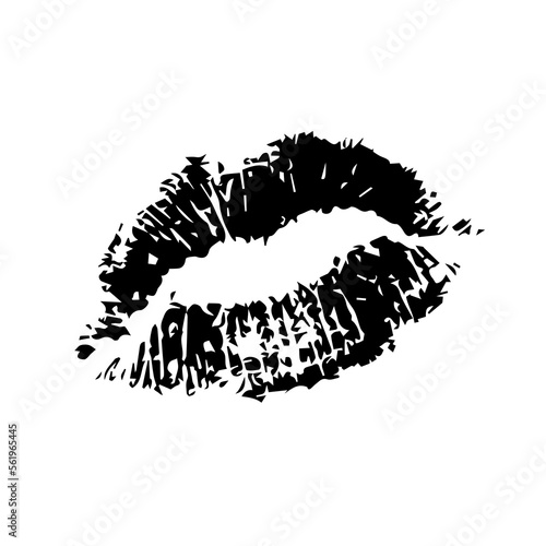 Vector lipstick lips kiss isolated on white background