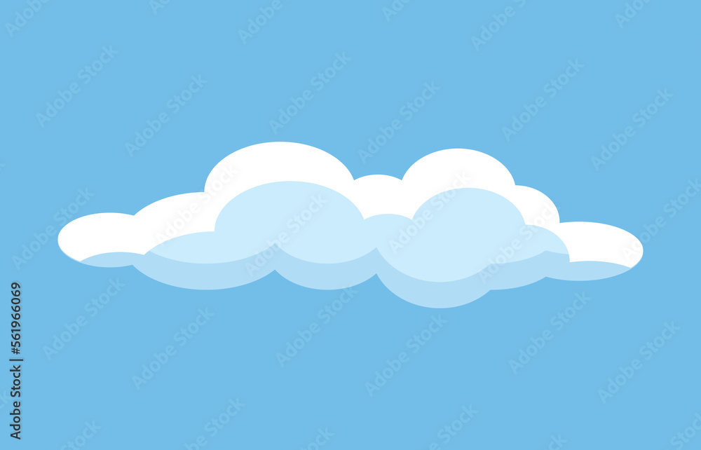 Cute cloud icon. Sticker for social networks and instant messengers. Aesthetics and elegance, metaphor for tenderness, care and love. Company logotype and branding. Cartoon flat vector illustration