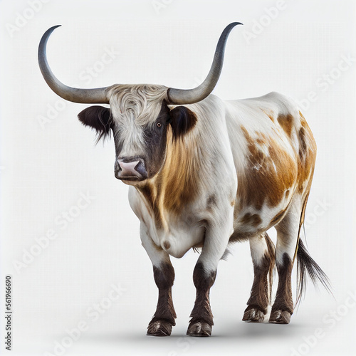 English Longhorn Cattle full body image with white background ultra



