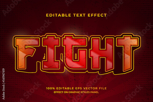 decorative editable fight text effect vector design