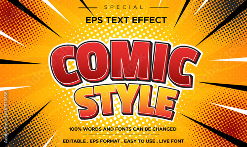 Comic style cartoon comic style modern text effect editable