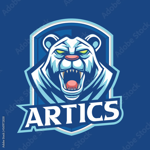 Vector polar bear mascot logo template