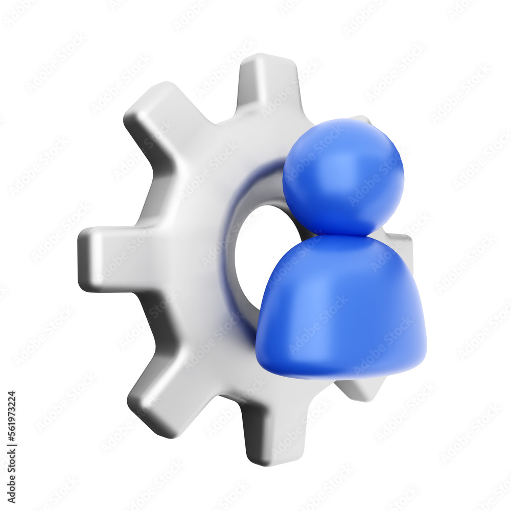 Obraz premium 3d social media setting icon illustration render