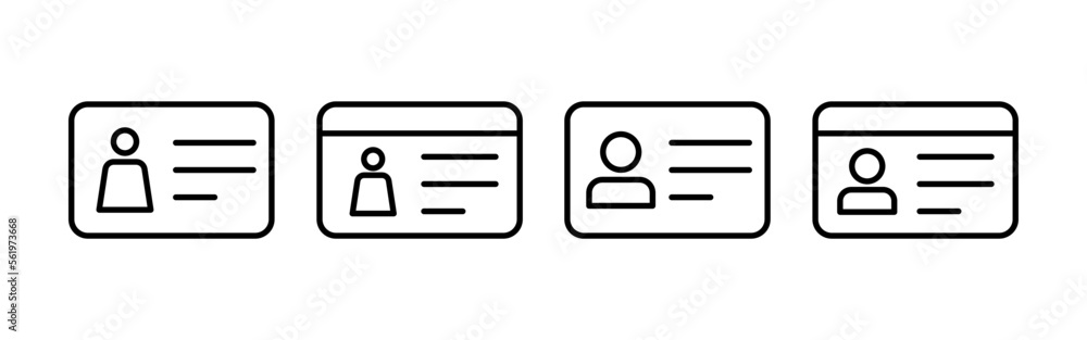 License icon vector for web and mobile app. ID card icon. driver license, staff identification card
