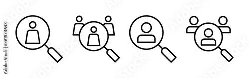 Hiring icon vector for web and mobile app. Search job vacancy sign and symbol. Human resources concept. Recruitment