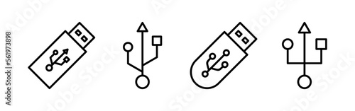 Usb icon vector for web and mobile app. Flash disk sign and symbol. flash drive sign.