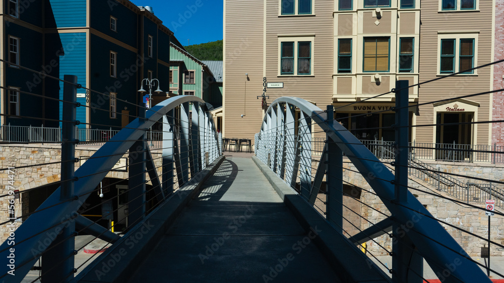 blue bridge crossing over to homes main street park city blue bridge crossing over to homes main street park city