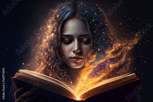 The girl and the magical book - Generative AI