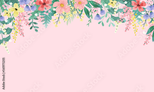 Floral and leaf card. watercolor design. For banners, posters, invitations, etc.