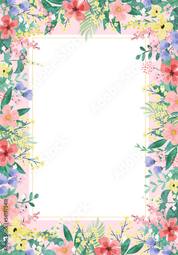Floral and leaf card. watercolor design. For banners, posters, invitations, etc.