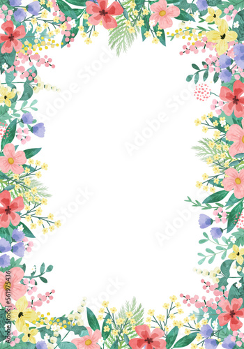 Floral and leaf card. watercolor design. For banners, posters, invitations, etc.