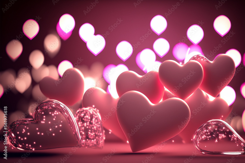 Valentine's day background with hearts. Generative Ai. Valentine's day background with hearts. Generative Ai.
