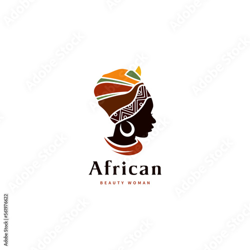 african beauty woman vector logo design inspiration