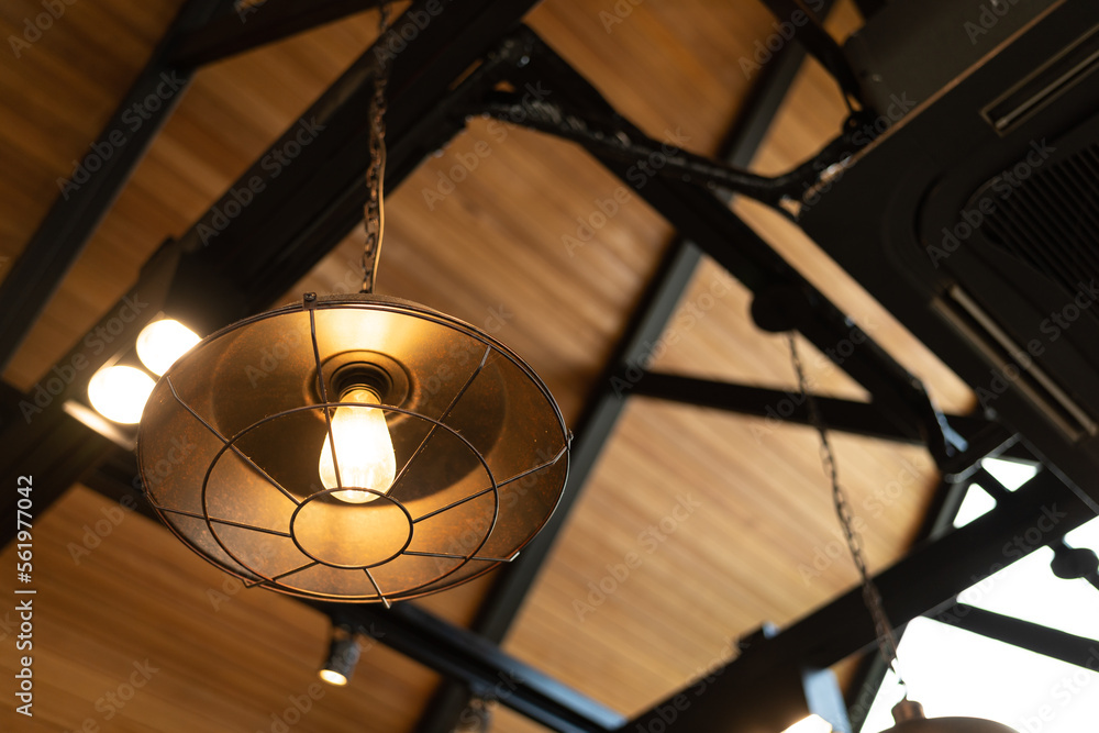 Ceiling light bulbs. vintage lamp, bulb decorative in home