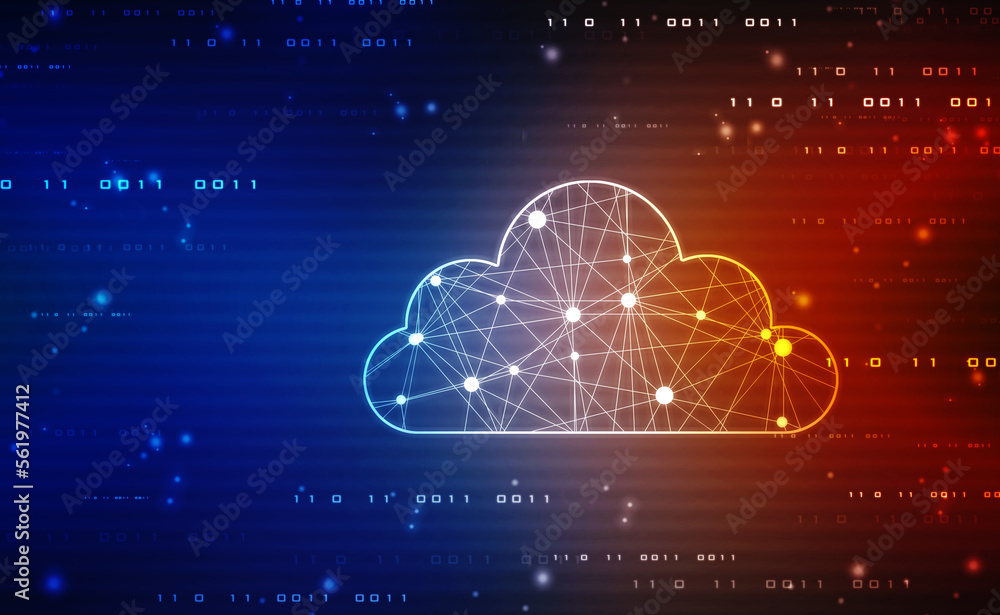 2d illustration of Cloud computing, Digital Cloud computing and network Concept background. Cyber technology, internet data storage, database and Internet server concept 2d illustration of Cloud computing, Digital Cloud computing and network Concept background. Cyber technology, internet data storage, database and Internet server concept