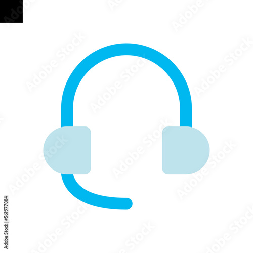 headset icon logo flat style vector