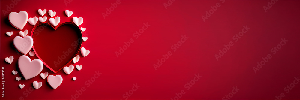 Valentine's Day Wallpapers | Banners | Facebook covers | Valentine's day banners | Valentine's gift, roses, hearts, paper hearts, Red roses, Crystal heart, heart chocolate | Ai Generative